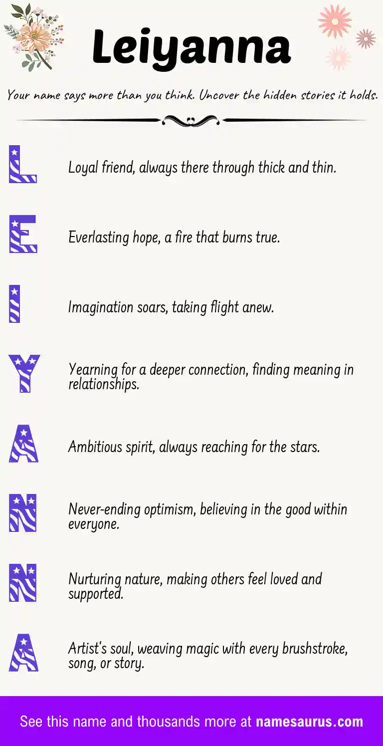 Acrostic poem about Leiyanna.