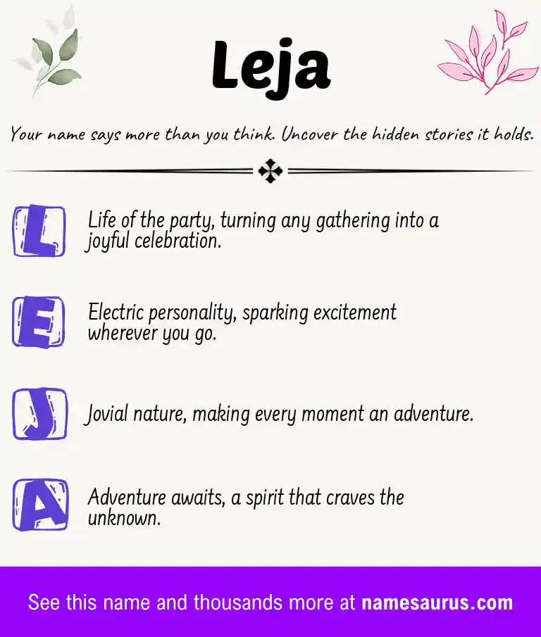 Acrostic poem about Leja.