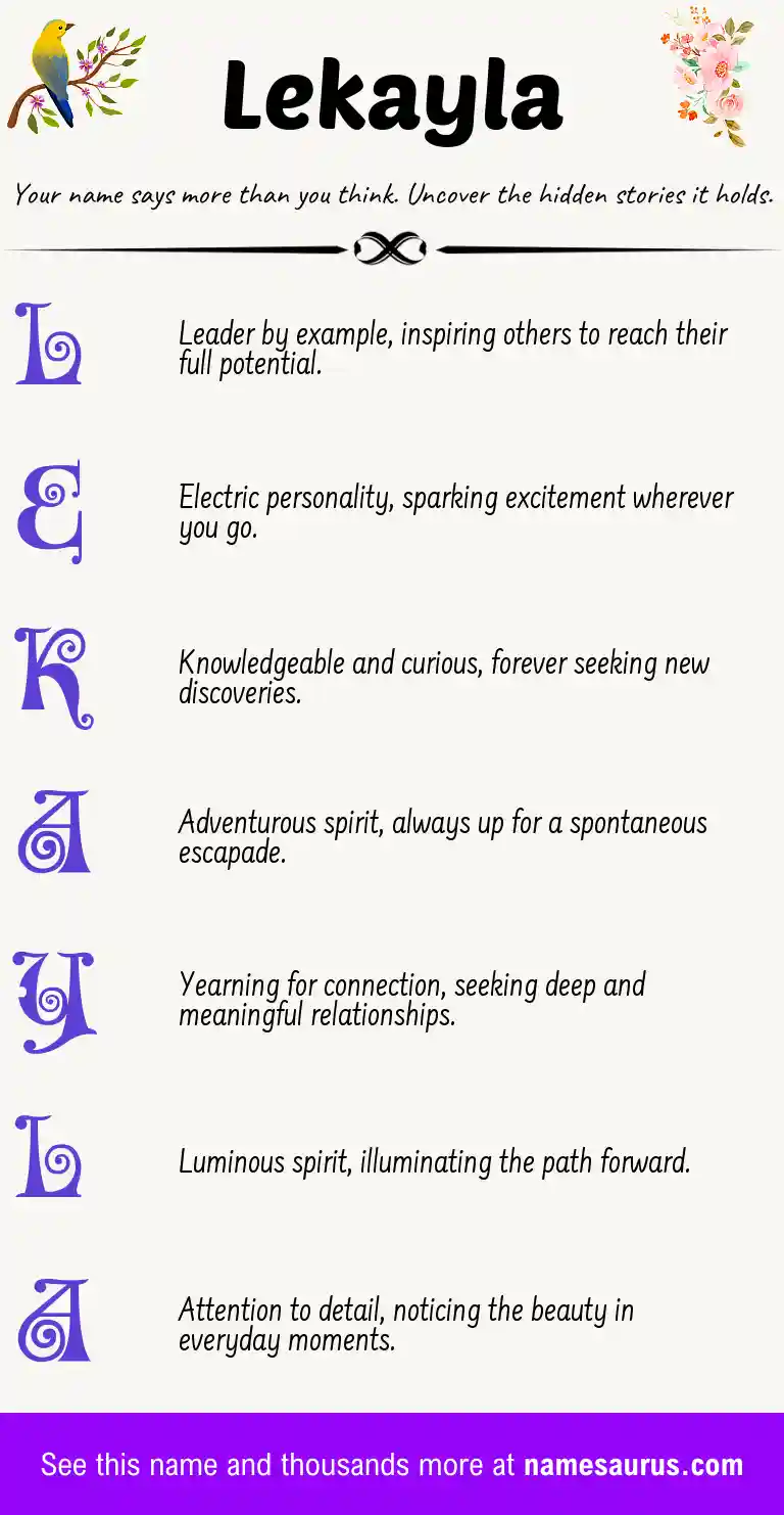 Acrostic poem about Lekayla.