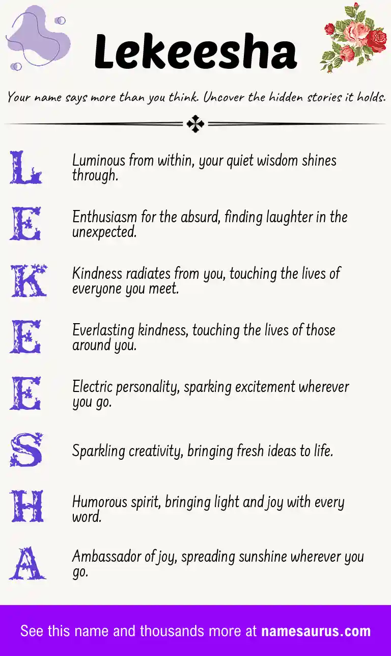 Acrostic poem about Lekeesha.