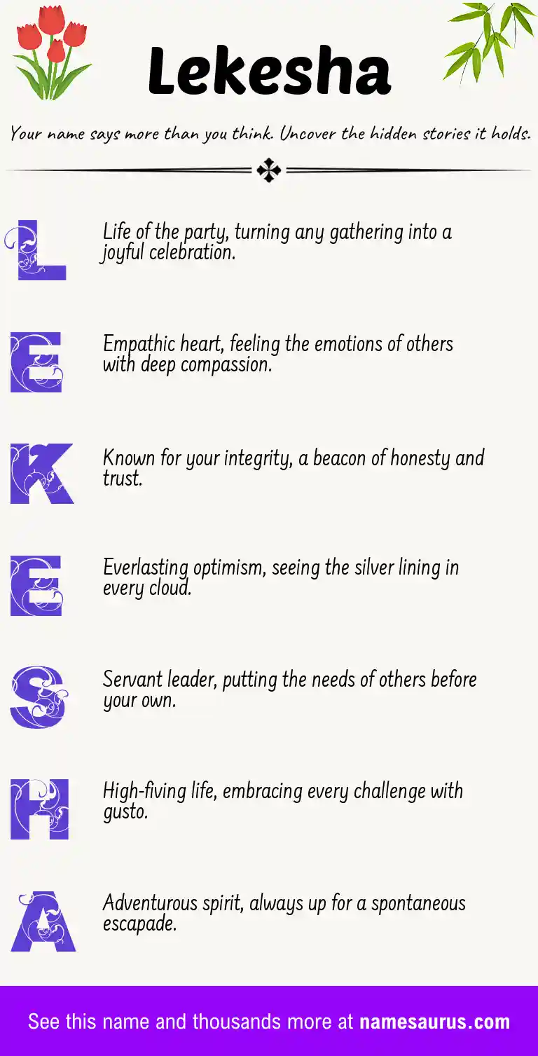 Acrostic poem about Lekesha.
