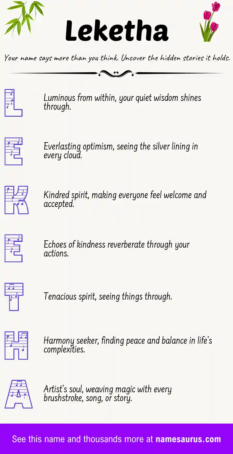 Acrostic poem about Leketha.