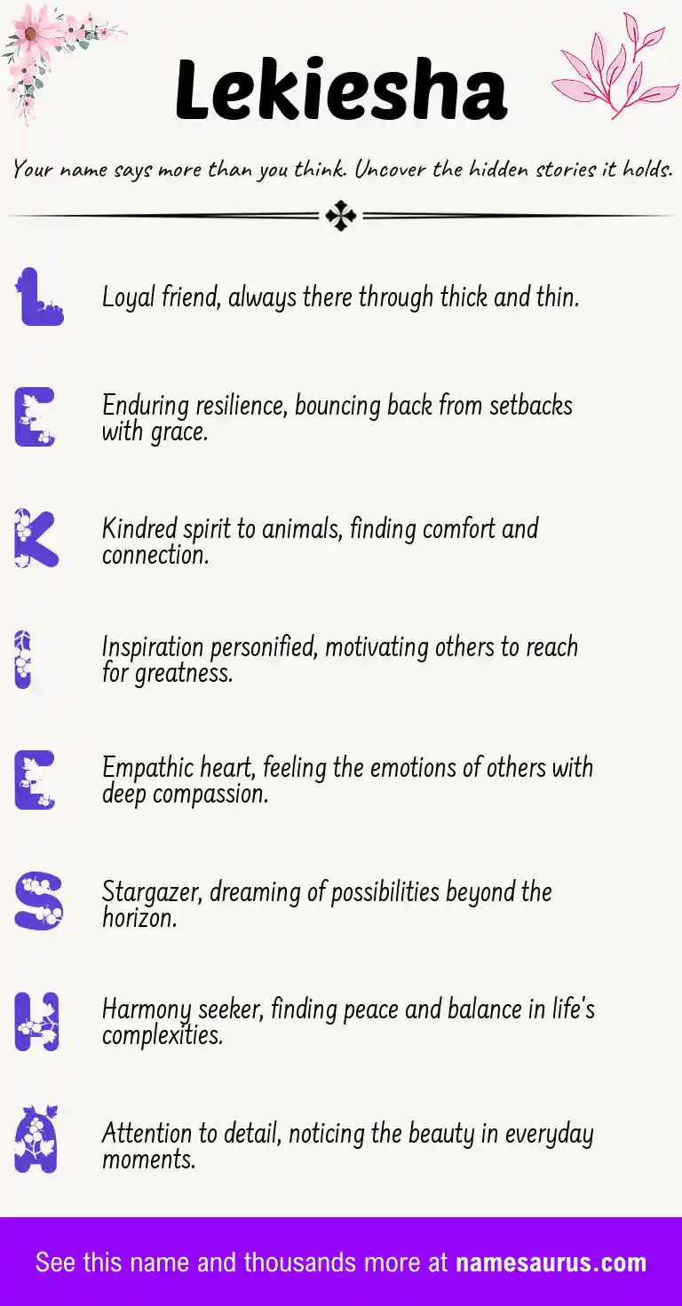 Acrostic poem about Lekiesha.