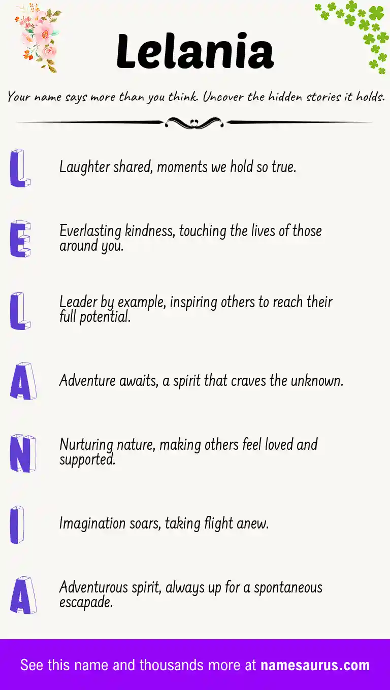 Acrostic poem about Lelania.