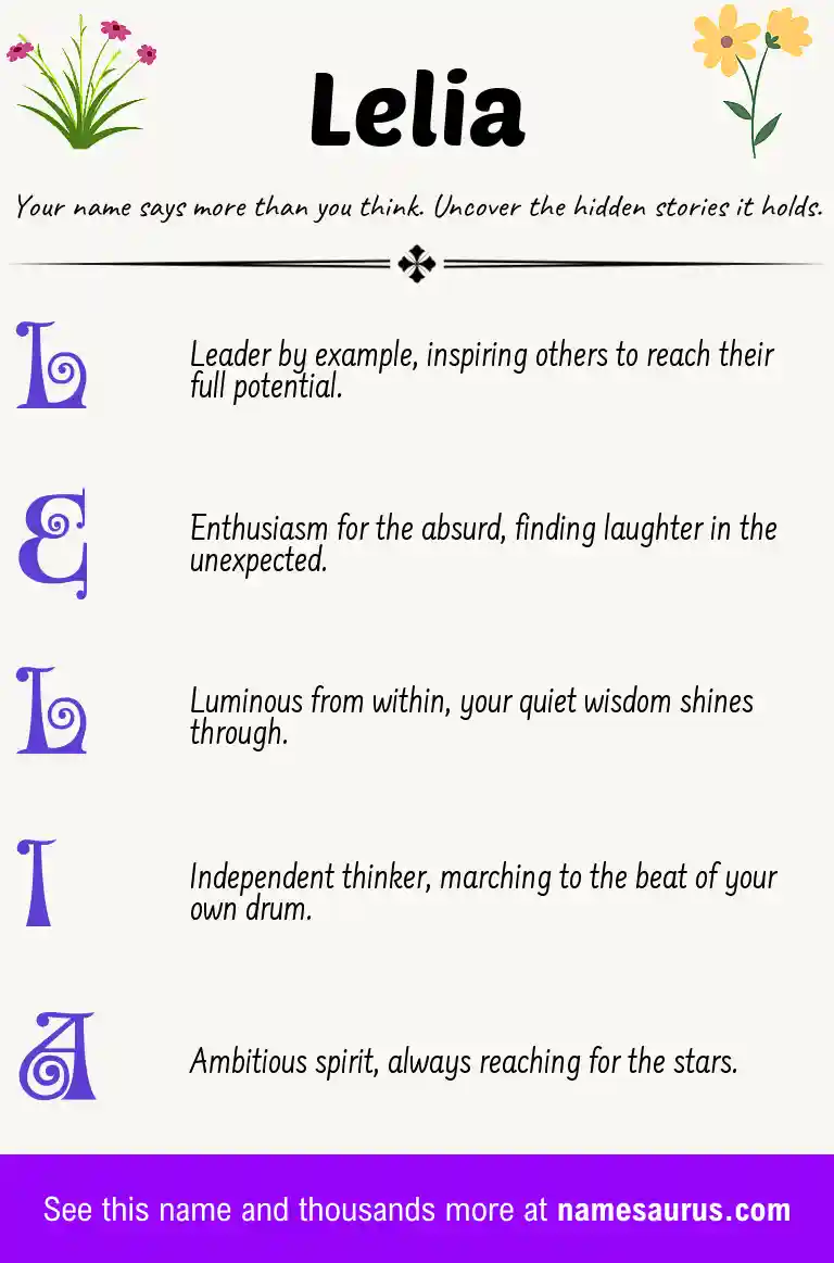 Acrostic poem about Lelia.