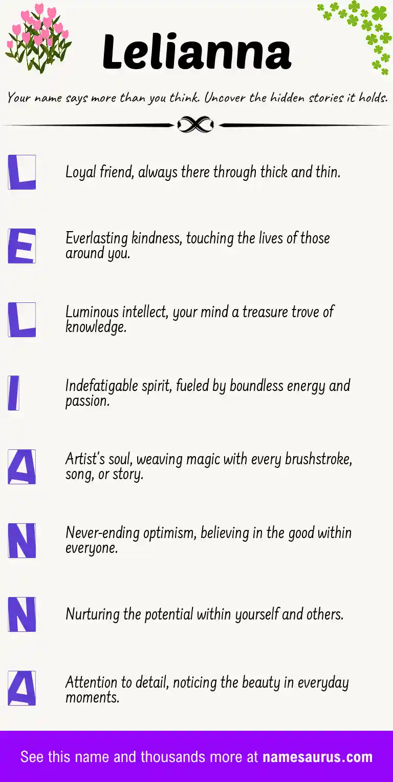 Acrostic poem about Lelianna.
