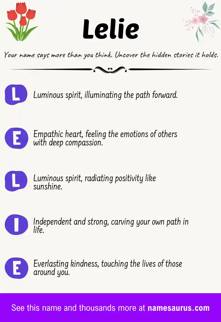 Acrostic poem about Lelie.