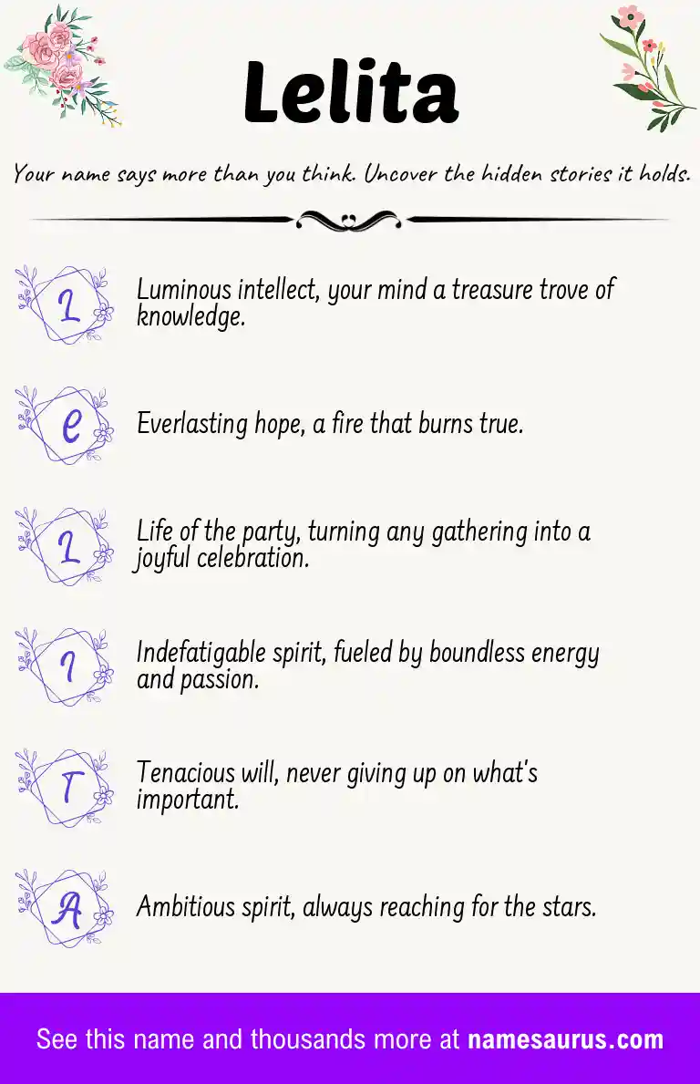 Acrostic poem about Lelita.