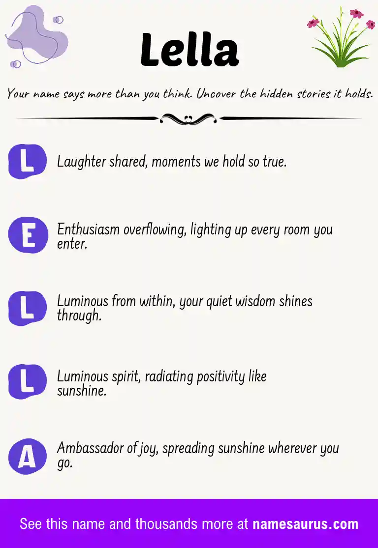 Acrostic poem about Lella.