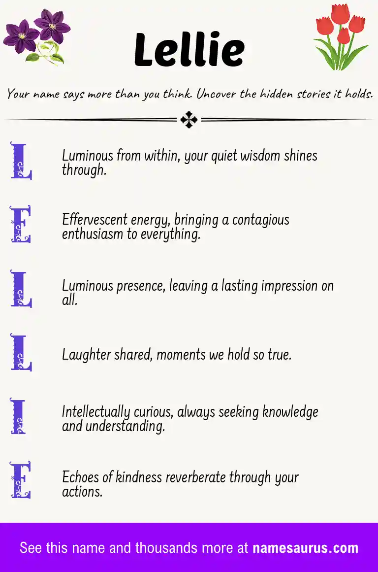 Acrostic poem about Lellie.