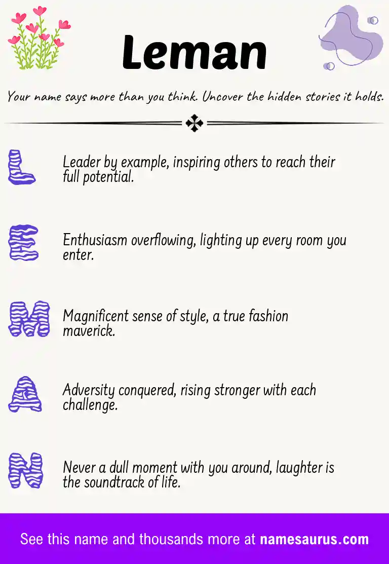 Acrostic poem about Leman.