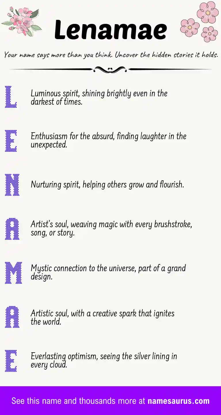 Acrostic poem about Lenamae.