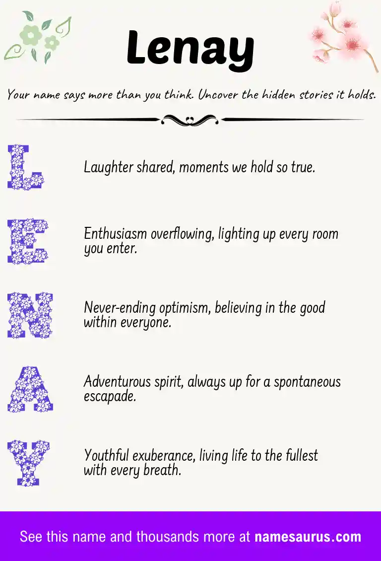 Acrostic poem about Lenay.