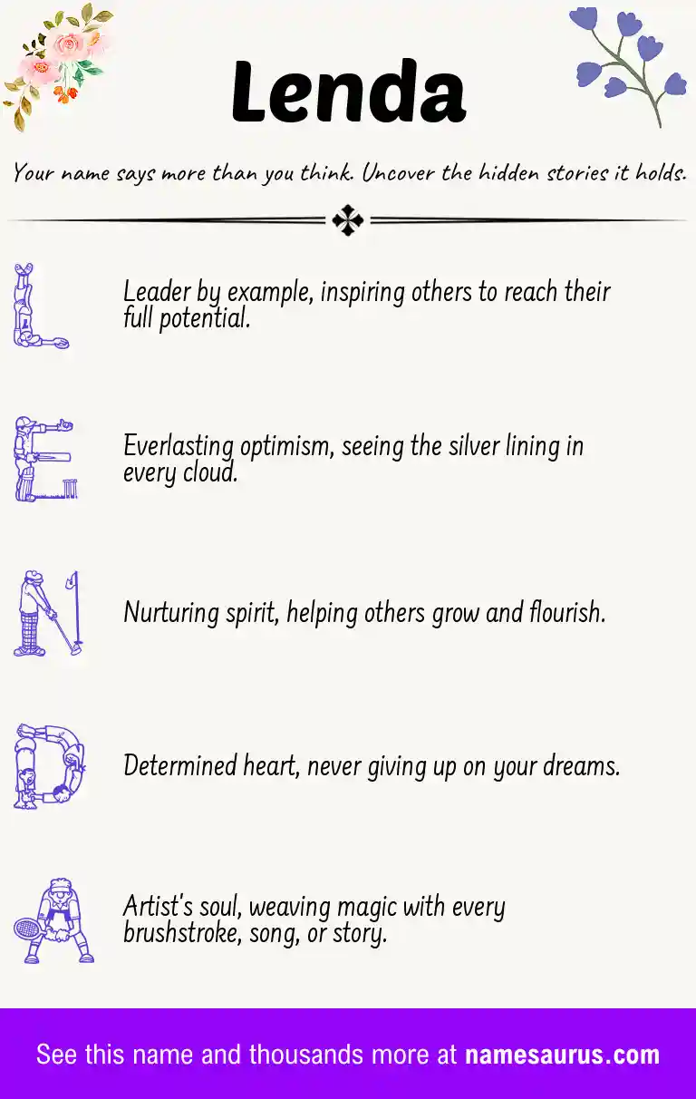 Acrostic poem about Lenda.