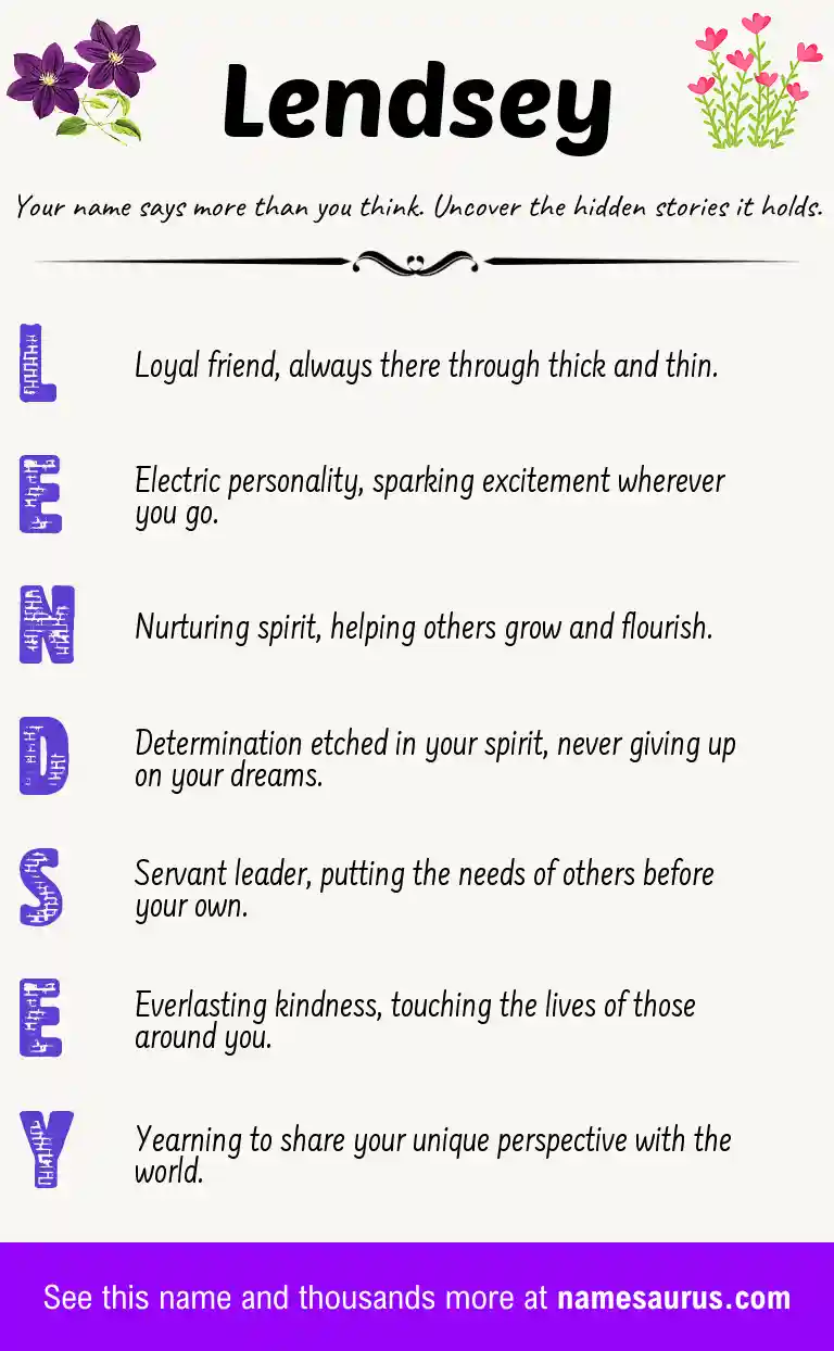 Acrostic poem about Lendsey.