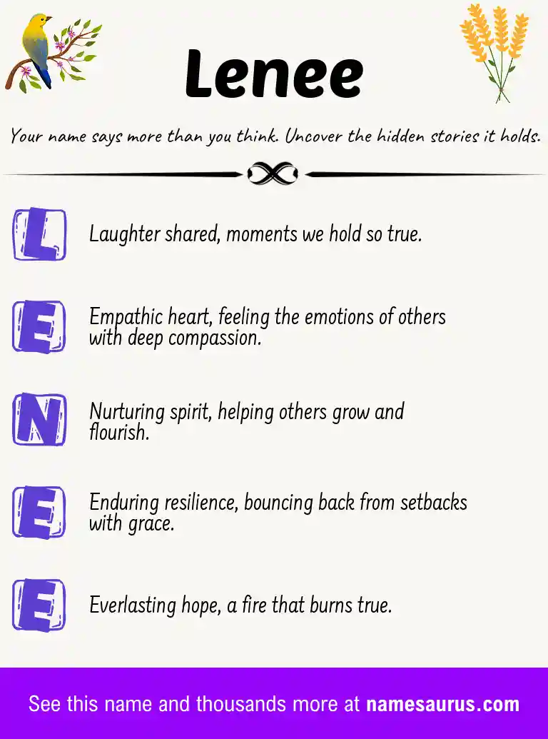 Acrostic poem about Lenee.