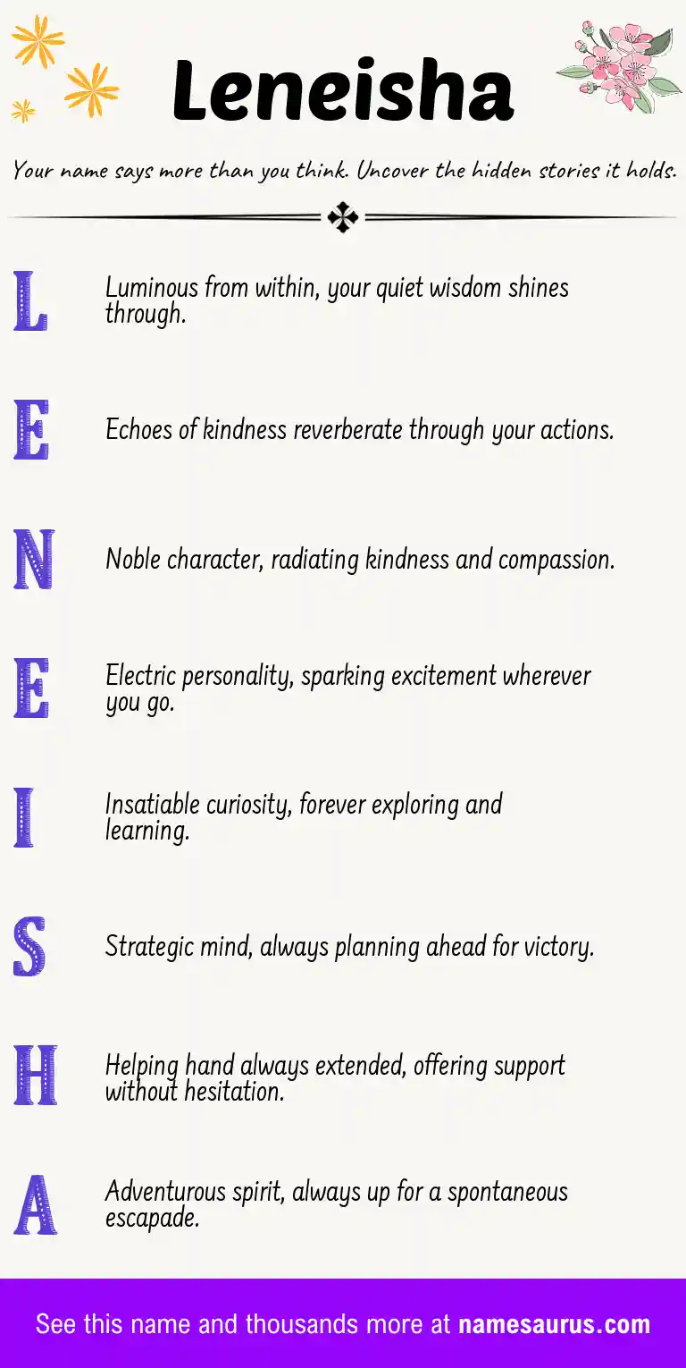 Acrostic poem about Leneisha.