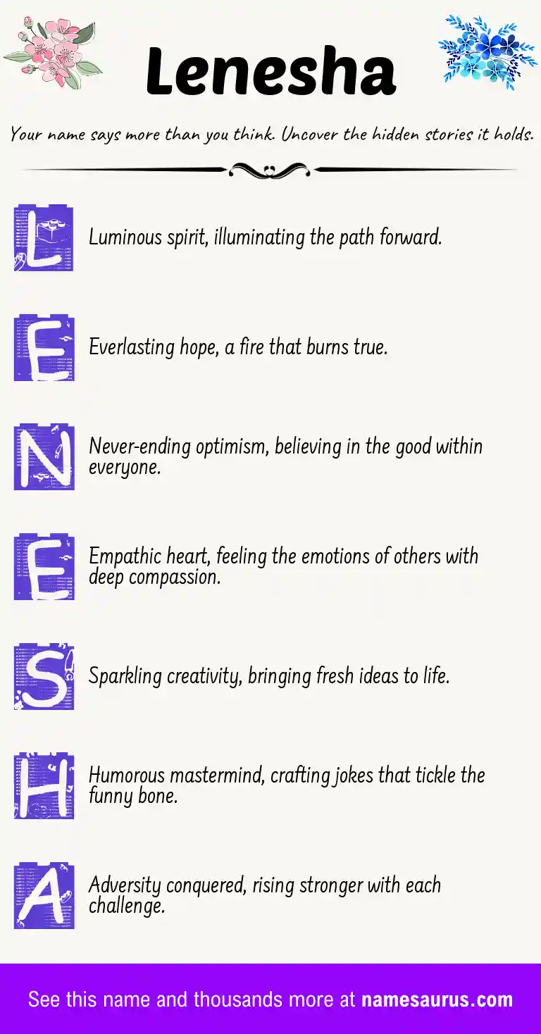 Acrostic poem about Lenesha.