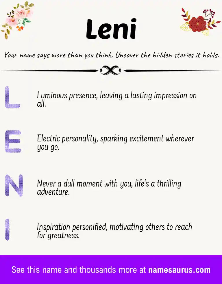 Acrostic poem about Leni.