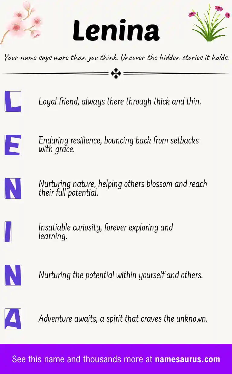Acrostic poem about Lenina.