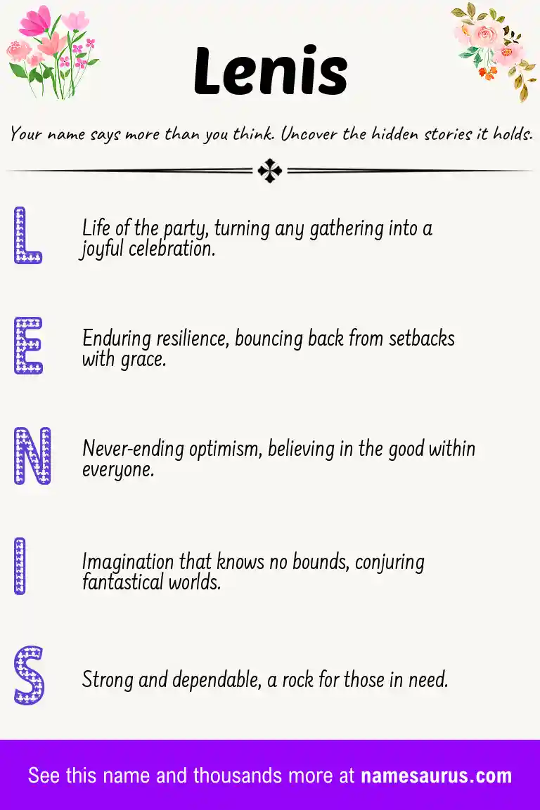 Acrostic poem about Lenis.