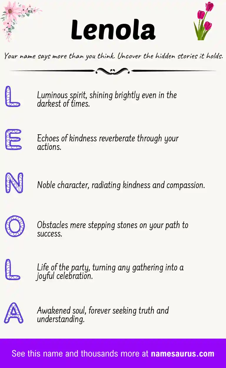 Acrostic poem about Lenola.