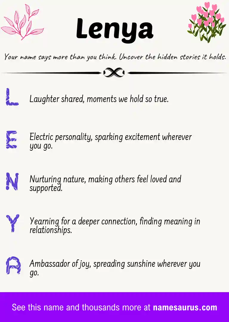 Acrostic poem about Lenya.