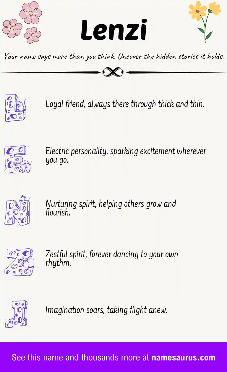 Acrostic poem about Lenzi.
