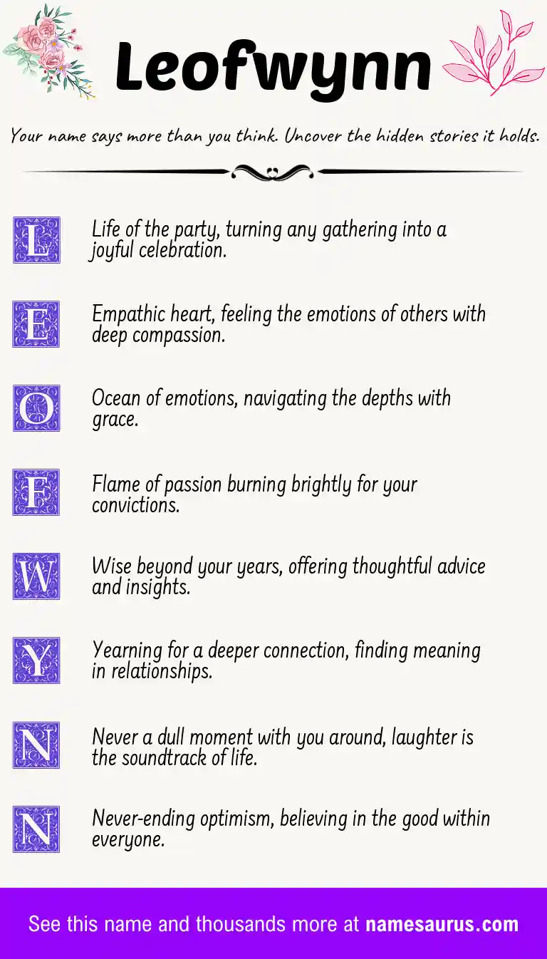 Acrostic poem about Leofwynn.