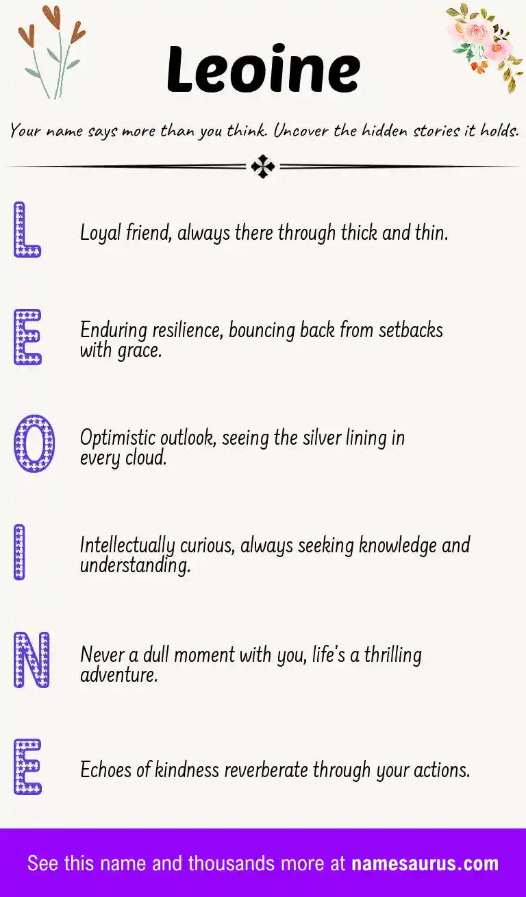 Acrostic poem about Leoine.