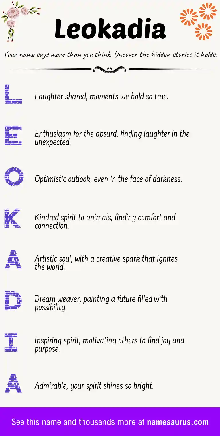 Acrostic poem about Leokadia.
