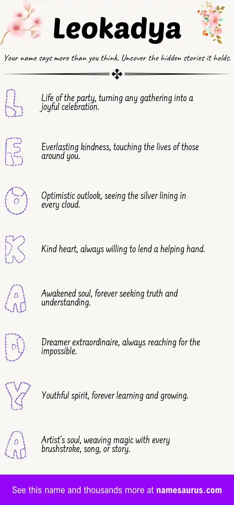 Acrostic poem about Leokadya.