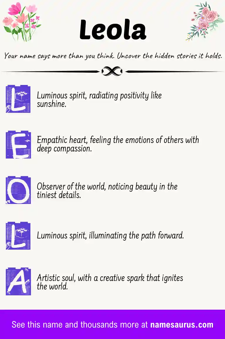 Acrostic poem about Leola.