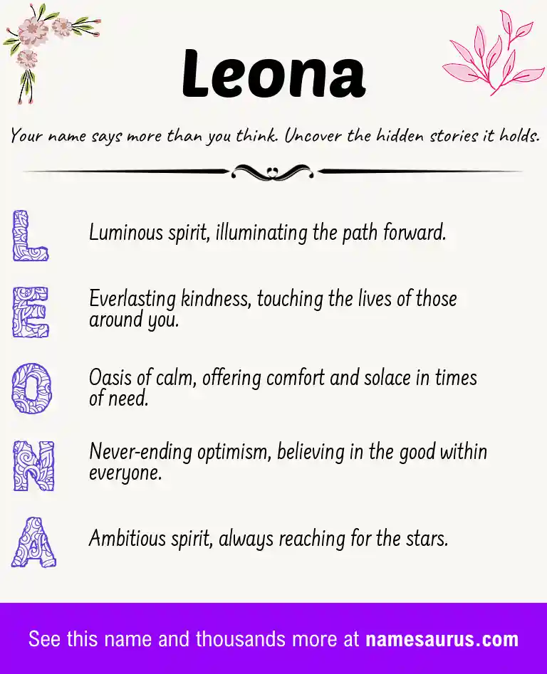 Acrostic poem about Leona.