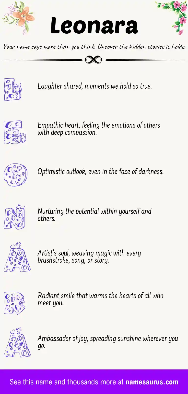 Acrostic poem about Leonara.