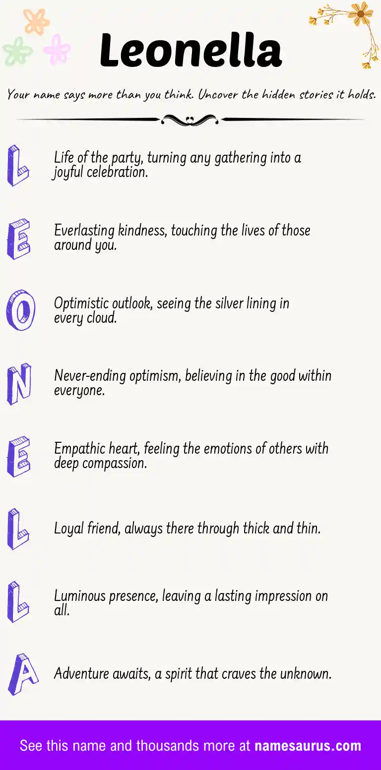 Acrostic poem about Leonella.