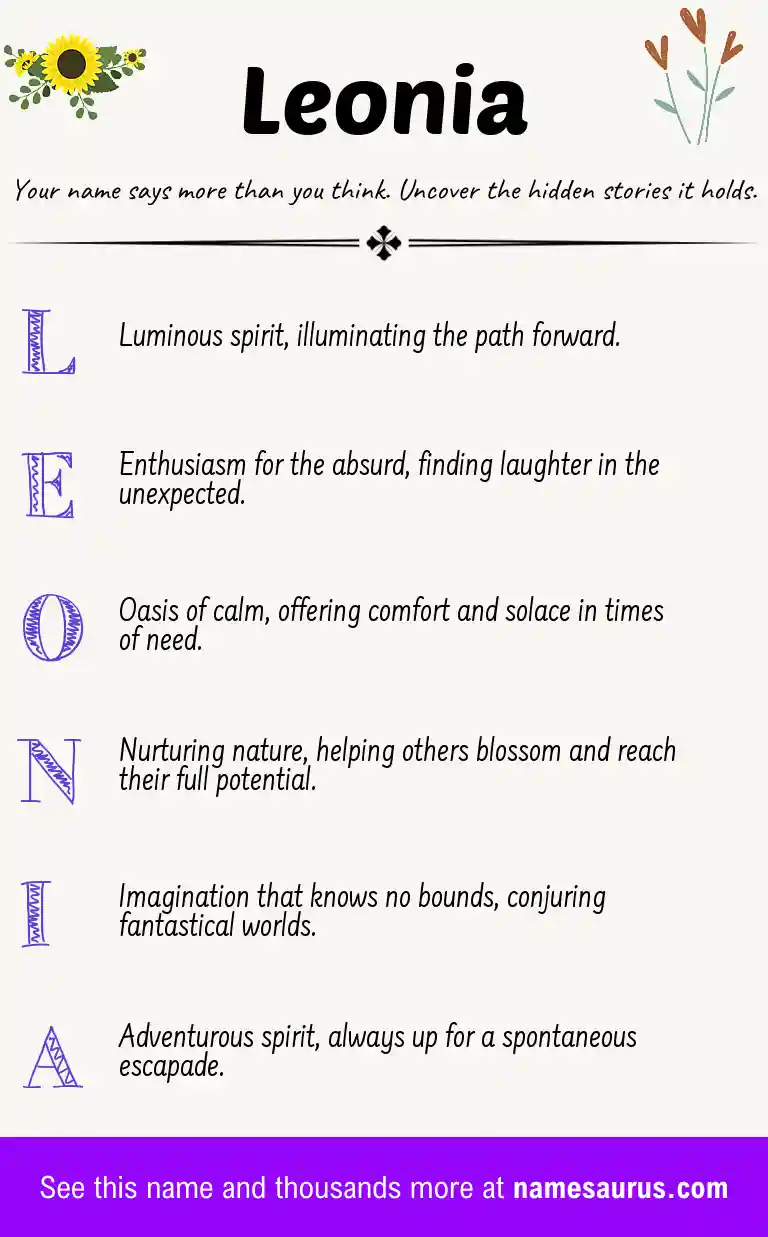 Acrostic poem about Leonia.