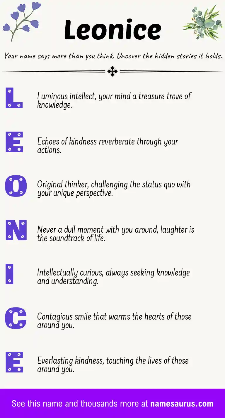 Acrostic poem about Leonice.