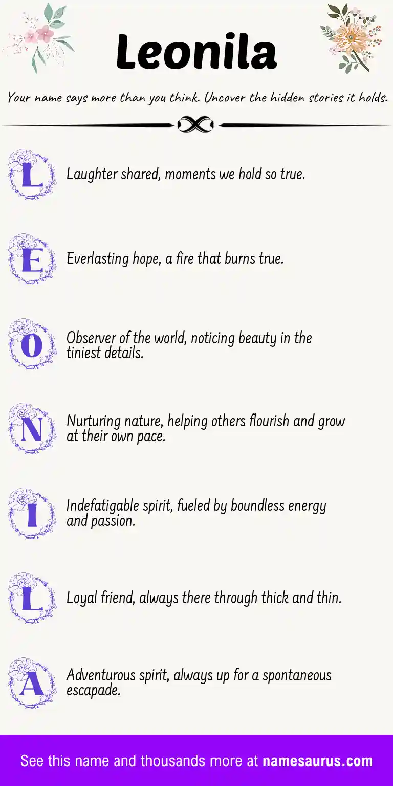 Acrostic poem about Leonila.