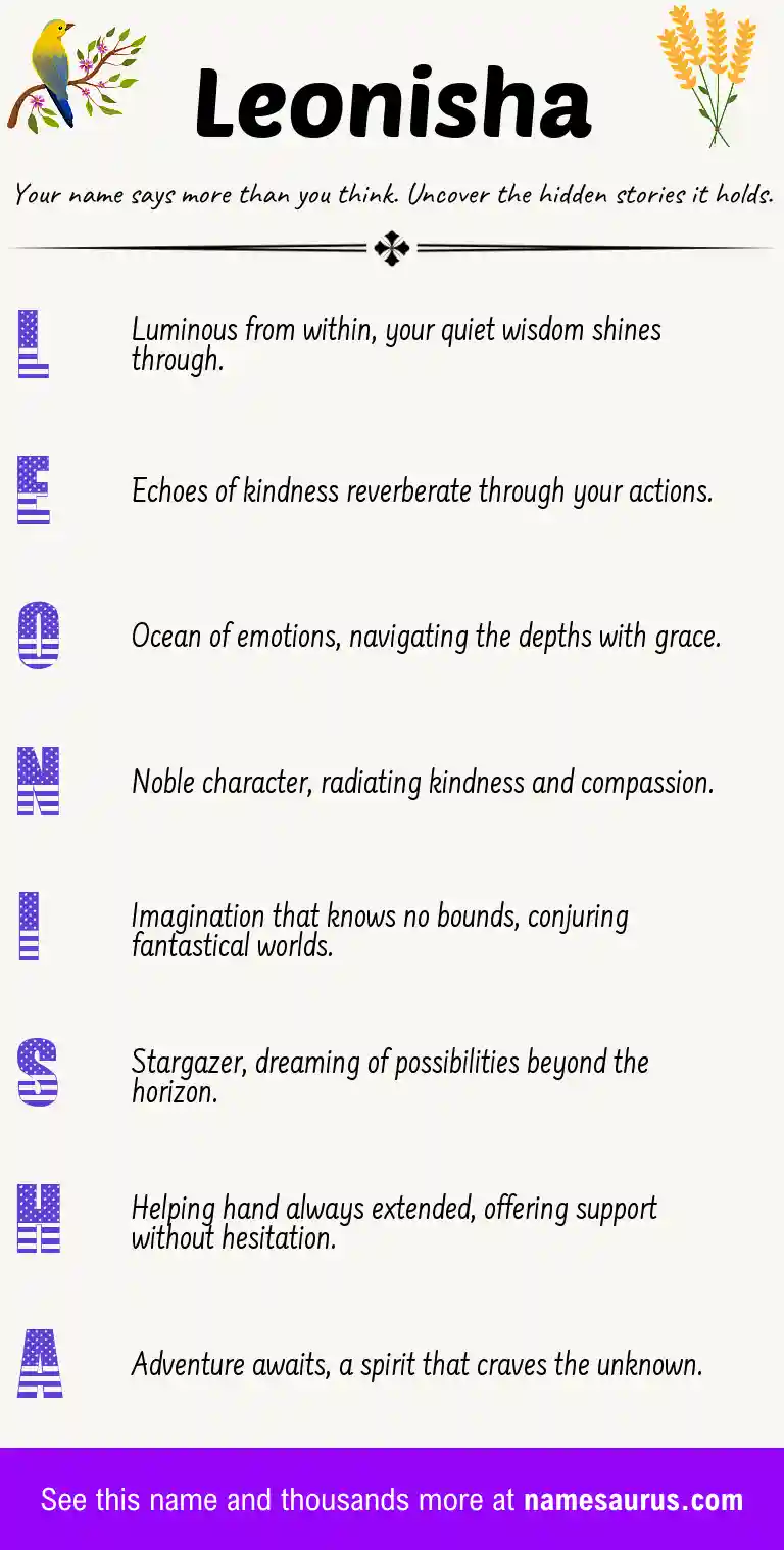 Acrostic poem about Leonisha.