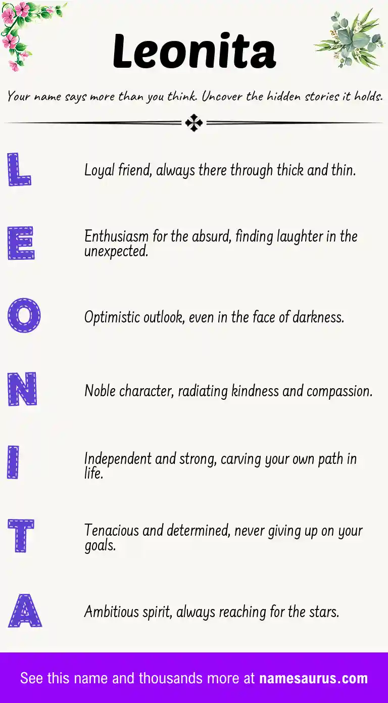 Acrostic poem about Leonita.