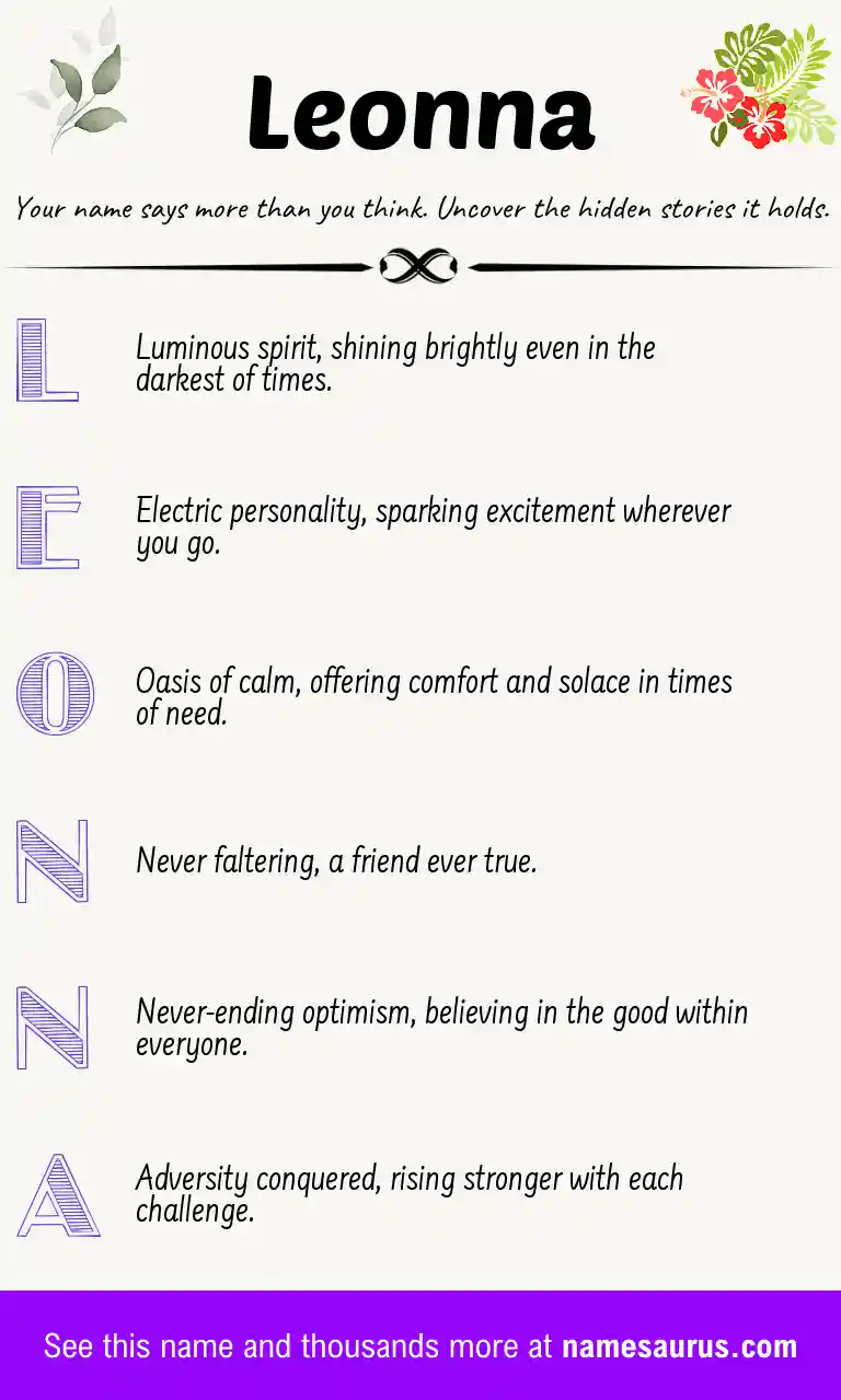 Acrostic poem about Leonna.