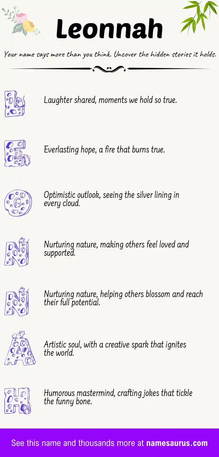 Acrostic poem about Leonnah.