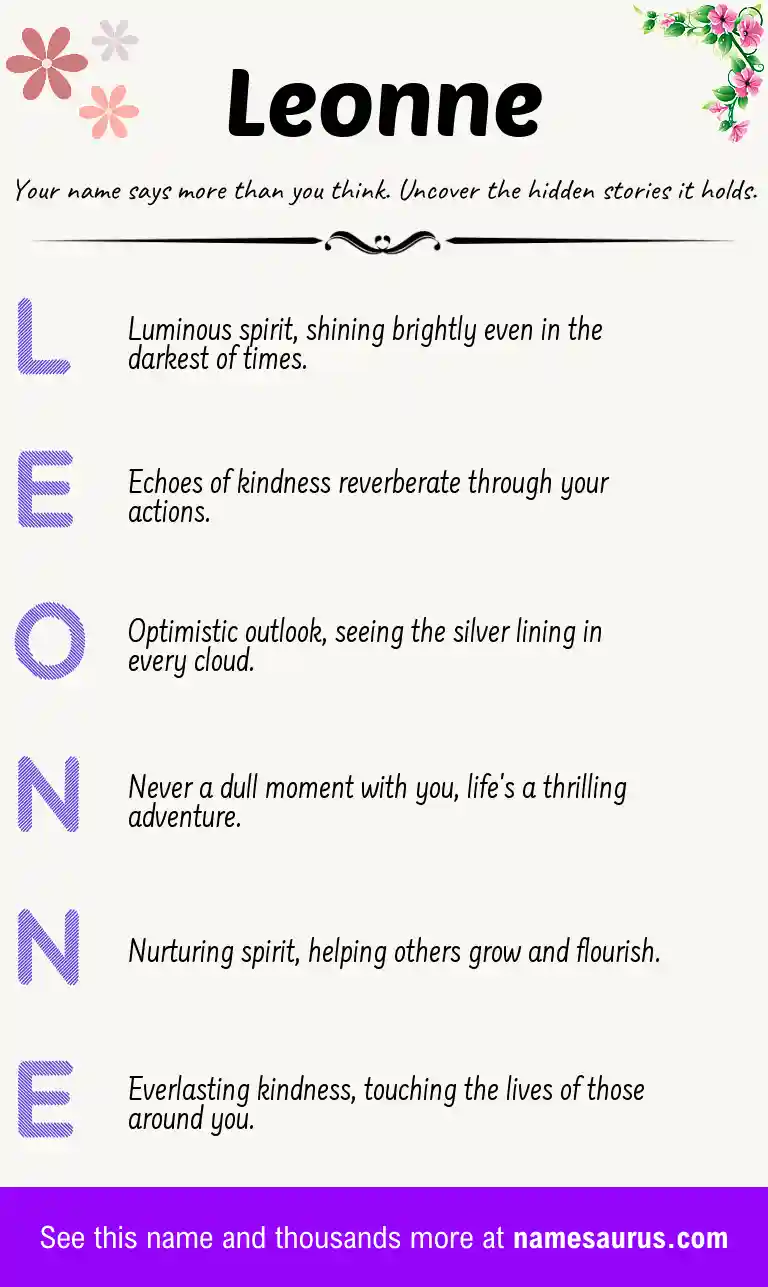 Acrostic poem about Leonne.
