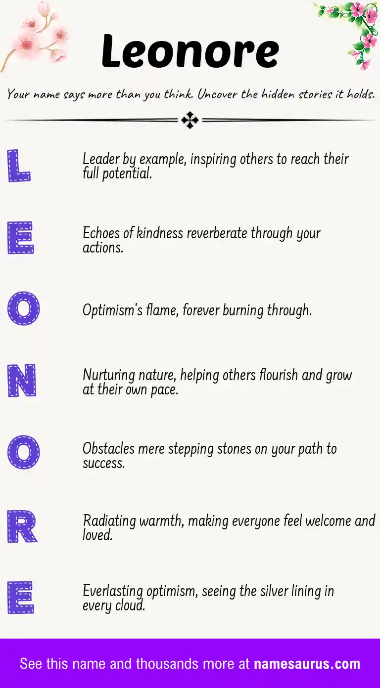Acrostic poem about Leonore.