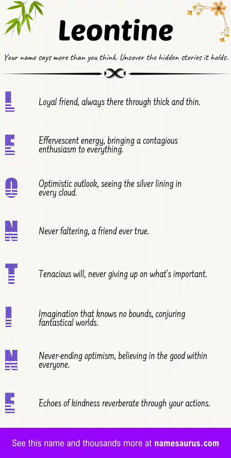 Acrostic poem about Leontine.
