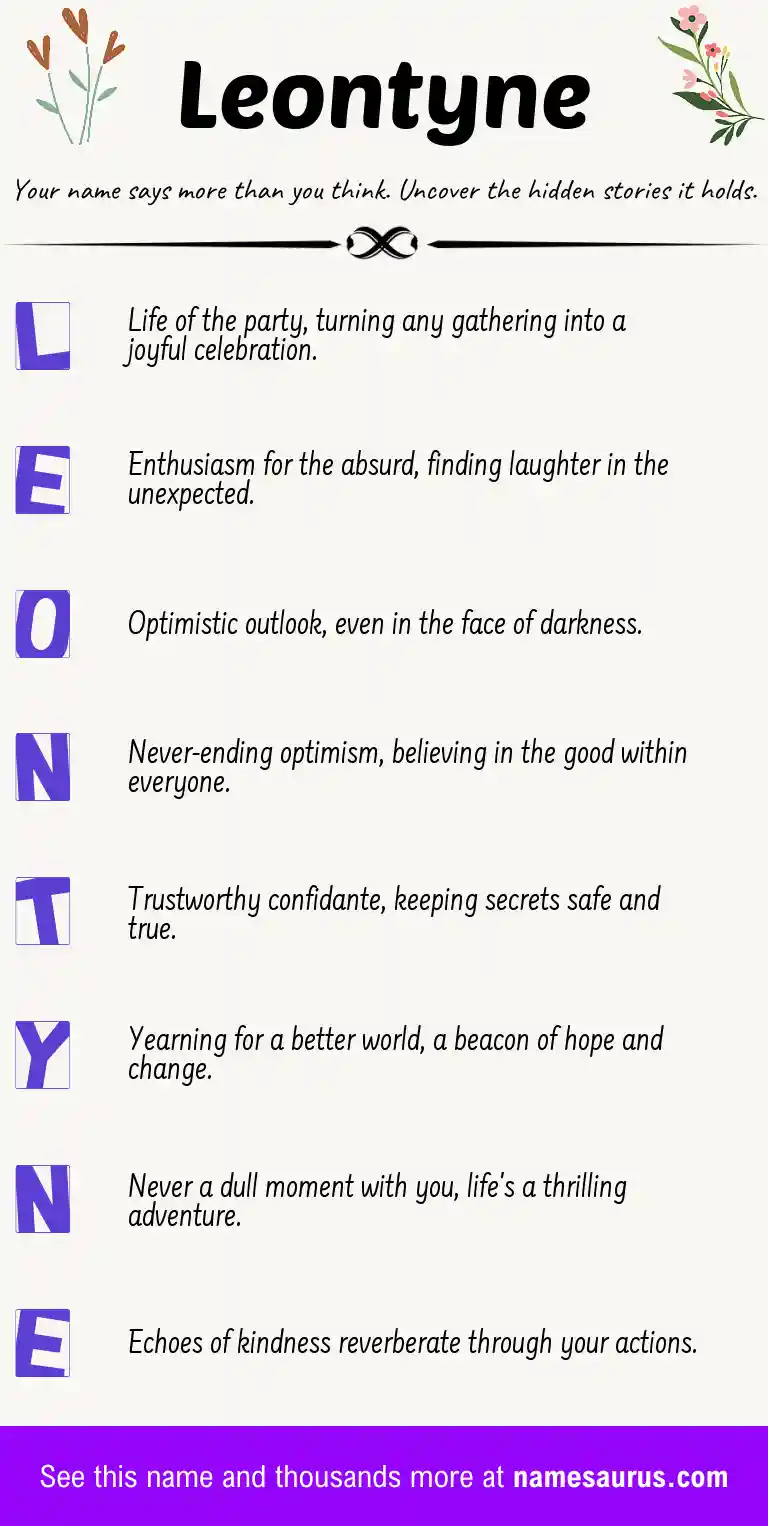 Acrostic poem about Leontyne.