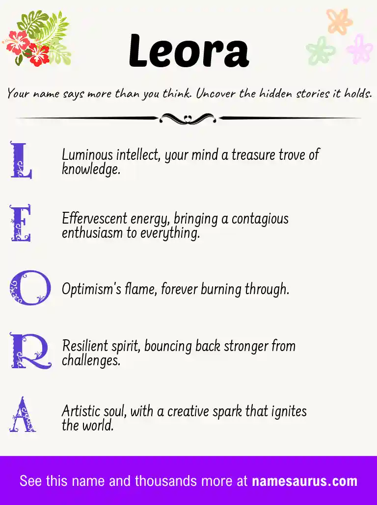 Acrostic poem about Leora.