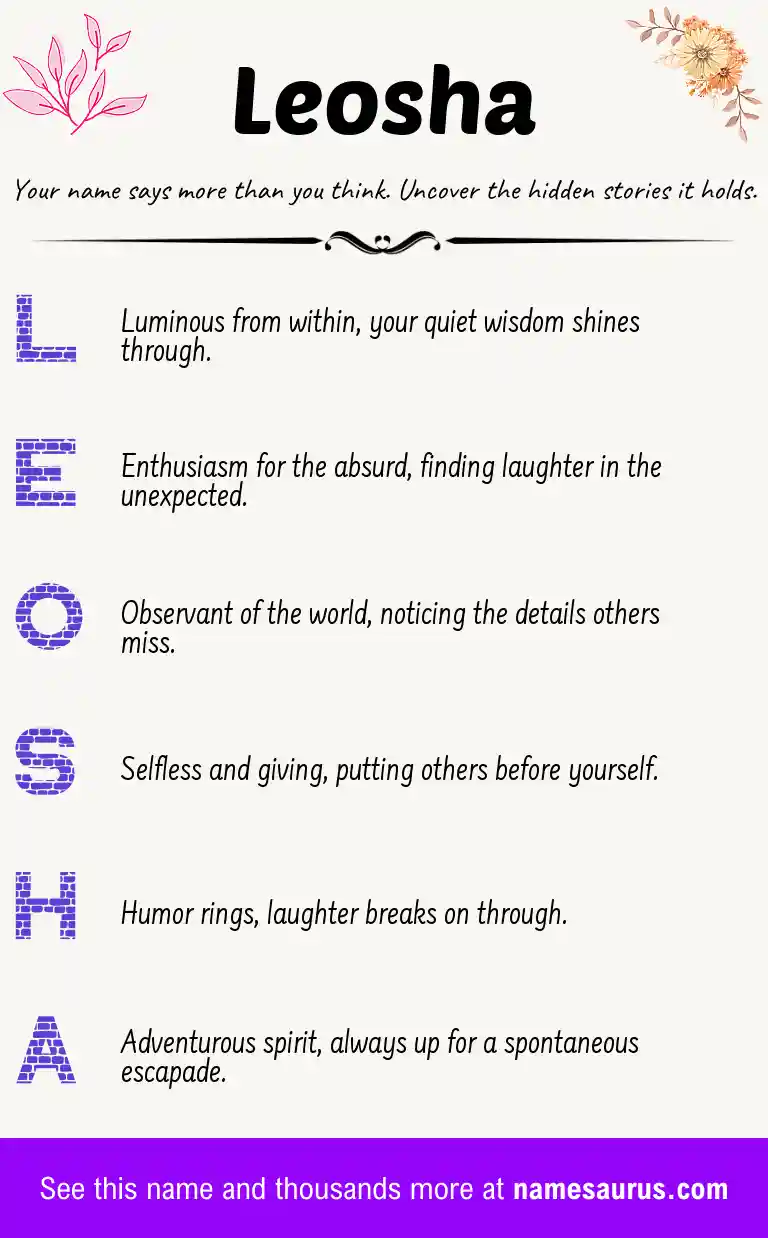 Acrostic poem about Leosha.