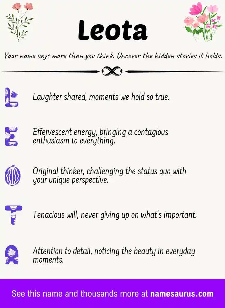 Acrostic poem about Leota.